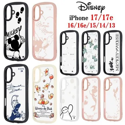 ディズニー Disney iPhone 17 17e 16 16e 15 14 13 Puffull 耐衝撃 クリア スマホケース iPhoneケース iphone アイフォン 衝撃吸収 キャラクター クリアケース