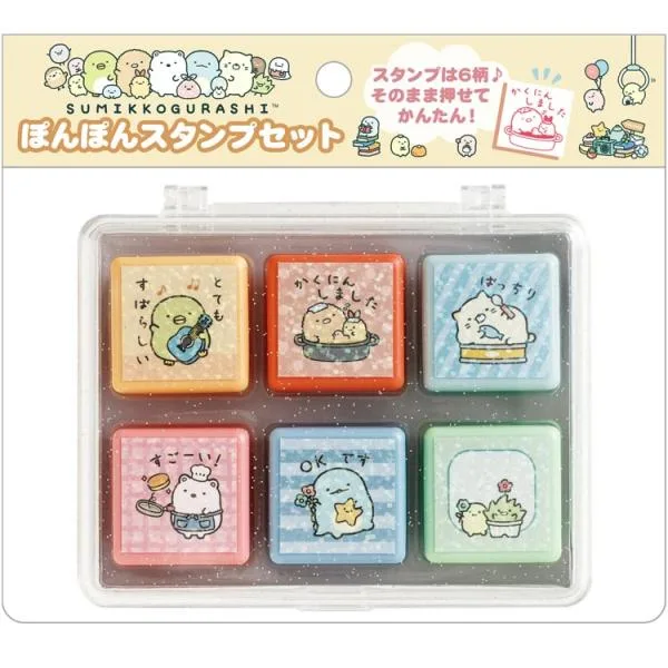 すみっコぐらし ぽんぽんスタンプセット FT75402 スタンプマーケット OKです かくにんしました とてもすばらしい ばっちり すごーい 浸透印 確認印 6個入