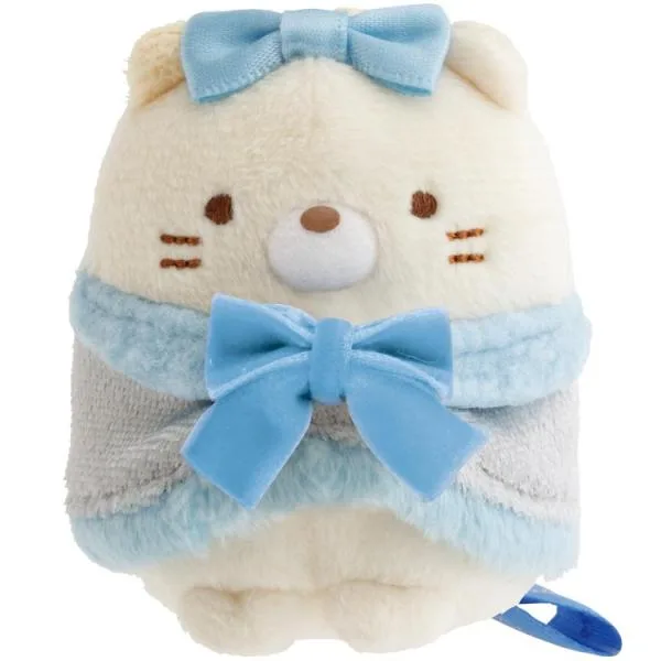 すみっコぐらし てのりぬいぐるみ ねこ すみっコぐらしコレクション クリスマス ブルー リボン