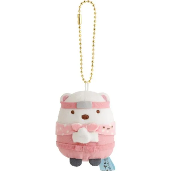 すみっコぐらし にんにん!ぶらさげぬいぐるみ しろくま 忍者 すみっコぐらしコレクション ぬいぐるみキーホルダー ピンク