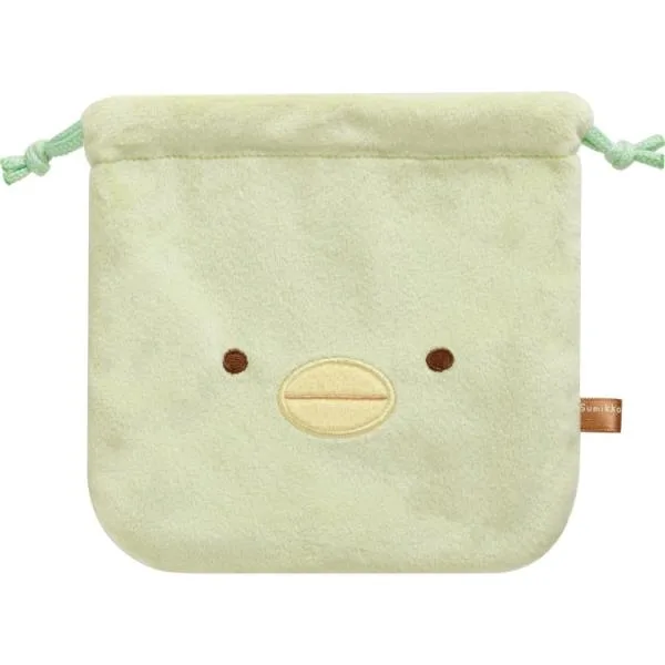 【10月中旬以降〜出荷】すみっコぐらし ぬいぐるみ巾着 ぺんぎん? フェイス グリーン