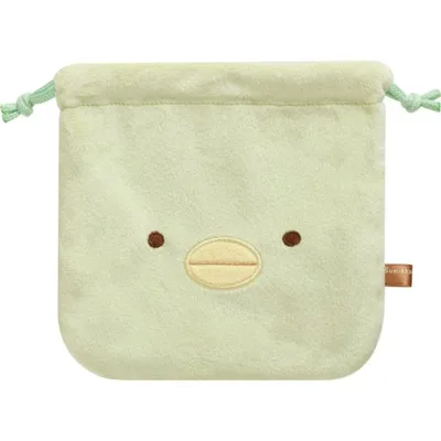 【10月中旬以降〜出荷】すみっコぐらし ぬいぐるみ巾着 ぺんぎん? フェイス グリーン