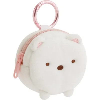【10月中旬以降〜出荷】すみっコぐらし ぬいぐるみミニポーチ しろくま カラビナ付 ホワイト