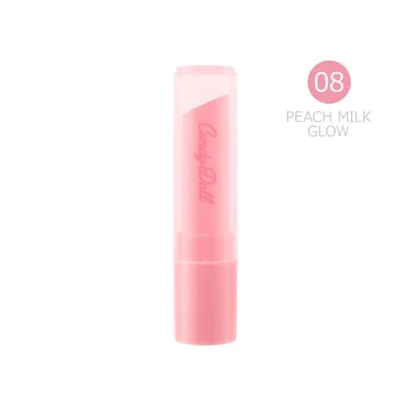 CandyDoll キャンディドール モイスチャーリップスティックP 08 PEACH MILK GLOW ピーチミルクグロウ 【アウトレット/限定品】 粘膜カラー 血色感 シアー ツヤ
