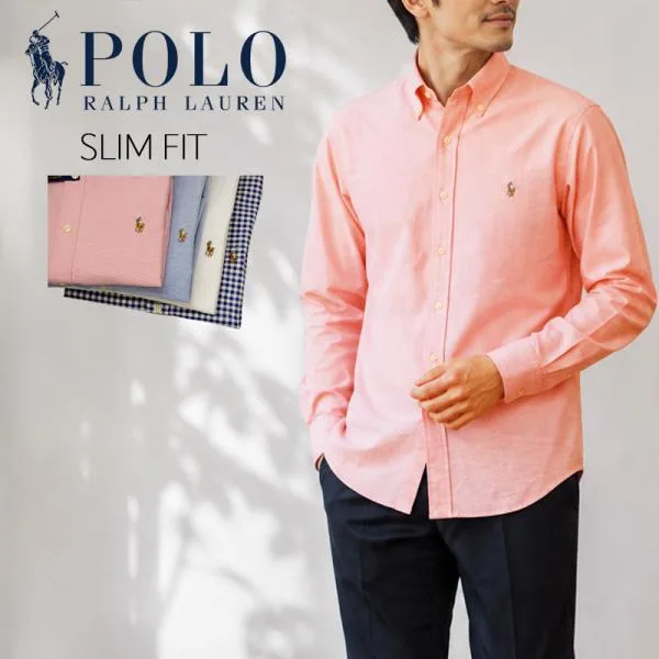 POLO Ralph Lauren ラルフローレン メンズ 長袖オックスフォードシャツ スリムフィット ボタンダウン XL LLサイズ 大きいサイズ #710542056