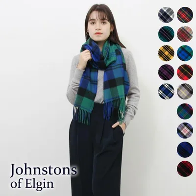 ジョンストンズ JOHNSTONS カシミアマフラー(カシミヤ) OVERSIZED CASHMERE TARTAN SCARF レディース メンズ WA000057 WA57