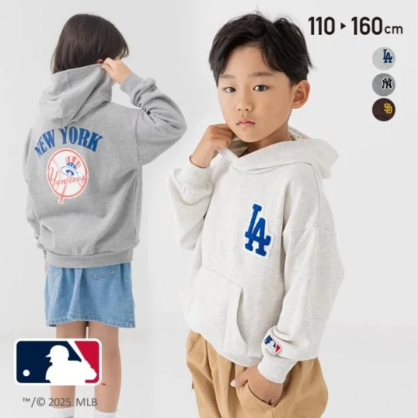 キッズ 子供服 パーカー 男の子 女の子 裏毛 トップス 長袖 MLB メジャーリーグ 秋 110 120 130 140 150 160cm