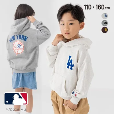 キッズ 子供服 パーカー 男の子 女の子 裏毛 トップス 長袖 MLB メジャーリーグ 秋 110 120 130 140 150 160cm