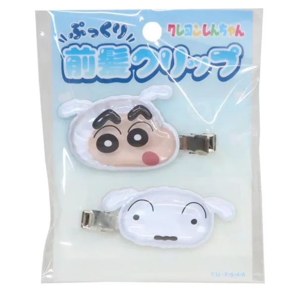 クレヨンしんちゃん ヘアアクセサリー 立体アクリル前髪クリップ2P ブルー アイプランニング