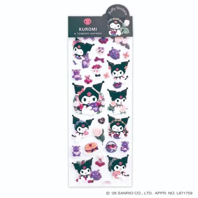 Sanrio Characters x Tomoko Hayashi Seal Sheet Puffy Seal Kuromi Sanrio Close Pin