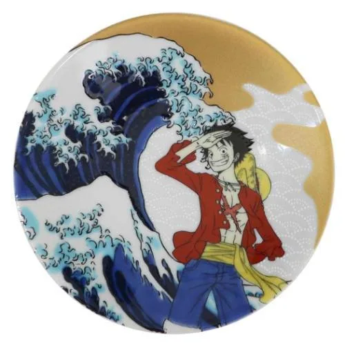 ワンピース アニメキャラクター 醤油皿 九谷焼 小皿 大波 ルフィ 少年ジャンプ 爆買