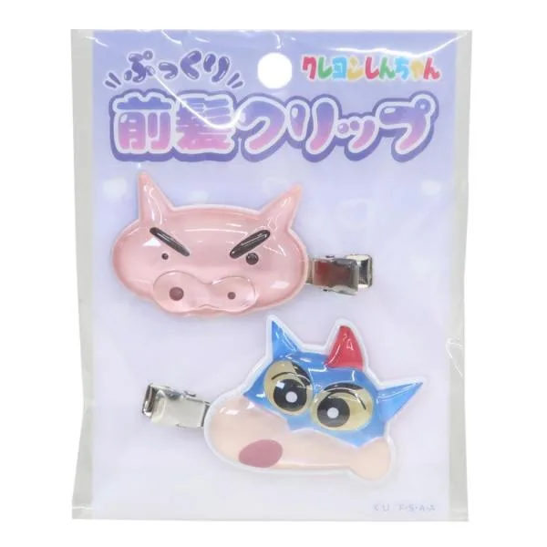 クレヨンしんちゃん ヘアアクセサリー 立体アクリル前髪クリップ2P パープル アイプランニング