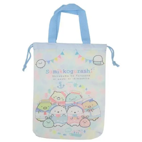 すみっコぐらし 巾着シューズバッグ サンエックス 運動靴かばん キャラクター しろくまのふるさと 爆買