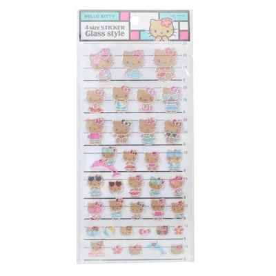 サンリオキャラクターズ シールシート 4サイズステッカー グラススタイル ハローキティ/日焼け Sanrio カミオジャパン