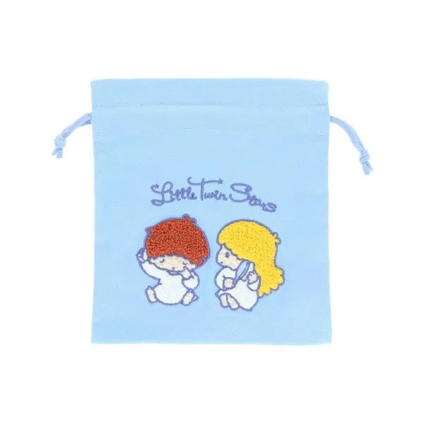 サンリオキャラクターズ 巾着袋 サガラ刺繍きんちゃくポーチ レトロ リトルツインスターズ Sanrio サンスター文具