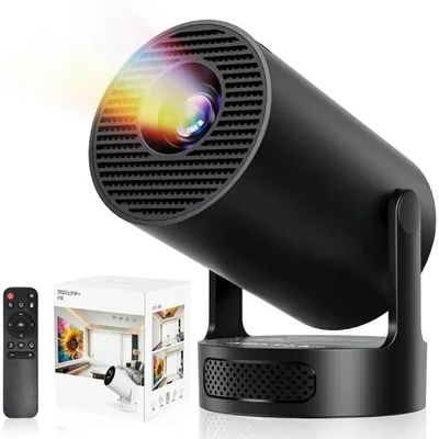 プロジェクター 家庭用 超小型 2026アップグレード版Android 1080P 4K対応 270°回転 (ブラック)
