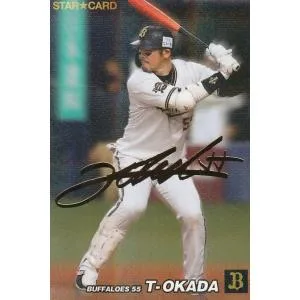 カルビー 2022プロ野球チップス第1弾 S-14 T−岡田(オリックス) スターカード 金箔サイン