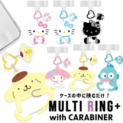 サンリオ スマホストラップ スマホリング カラビナ付き ハローキティ マイメロディ ポムポムプリン ハンギョドン スマホリング 落下防止 メール便送料無料