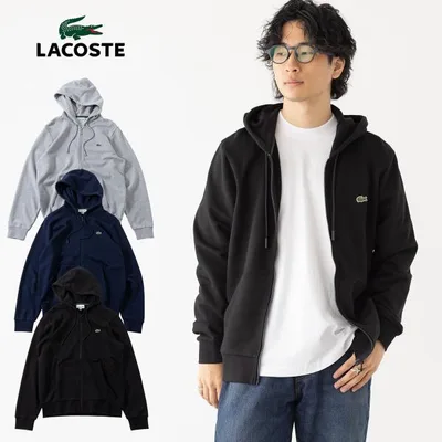ラコステ ジップパーカー LACOSTE エッセンシャル ジップスウェット フーディー SH9809-99 メンズ