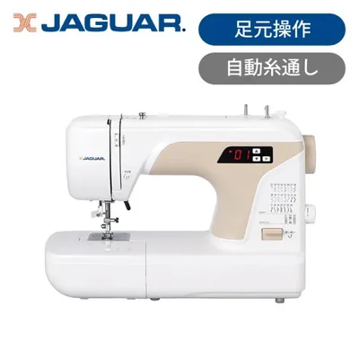 ジャガー コンピューターミシン KJM-3102W 正規品 自動糸通し器 足で操作 フットコントローラー 裁縫 垂直釜 縫い模様24パターン 電気 自動 ミシン KJM3102W||