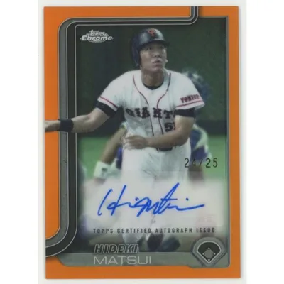 松井秀喜/読売巨人 2025 Topps Chrome NPB トップスクローム プロ野球 直筆サインカード Orange Refractor 24/25