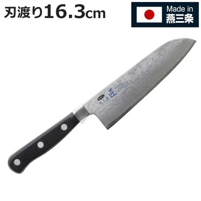 包丁 16.3cm 匠 割込み万能包丁 霞 日本製 燕三条 ( 料理包丁 万能包丁 キッチンナイフ 文化包丁 三徳包丁 ダマスカス )