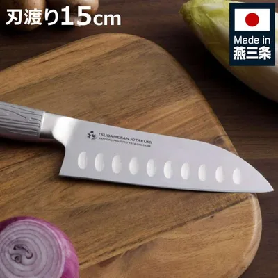 小三徳包丁 15cm 匠 日本製 燕三条 ディンプル付き やや小さめ ( 料理包丁 万能包丁 キッチンナイフ 文化包丁 小三徳 ディンプル加工 食洗機対応 )
