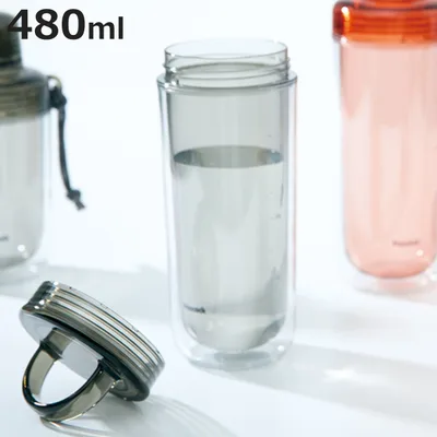 ウォーターボトル クリアボトル デイリーボトル 480ml ( 直飲み 耐熱 マイボトル クリア ボトル 軽量 持ち手付き )