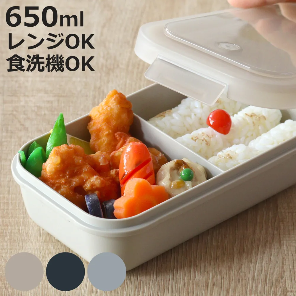 弁当箱 650ml ランタス 1段 パッキン一体型 ( ランチボックス 抗菌加工 レンジ対応 食洗機対応 冷凍 パッキン一体 )