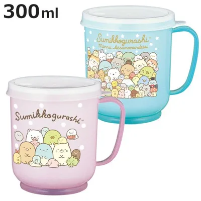 コップ 300ml 蓋付クリーミーコップ すみっコぐらし ( 日本製 キャラクター かわいい マグ マグカップ 蓋付き ストロー穴付き )