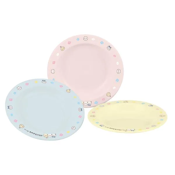 皿 アニメちいかわ 小皿 3枚セット ( 14.7cm プラスチック プレート 日本製 )