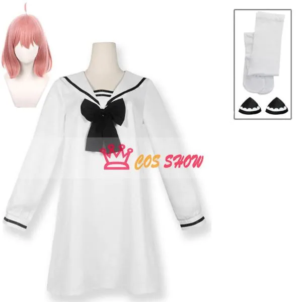 SPY FAMILY スパイファミリー アーニャ・フォージャー 被検体007 コスプレ衣装 可愛い 白いワンピース JK制服 子供用 大人用 cosplay 髪飾り+靴下付き 日常服