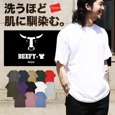 Tシャツ 半袖 ビーフィーt ヘインズ ビーフィー Hanes メンズ レディース 男女兼用 6.1オンス ヘビーウェイト 綿 コットン 無地 ブランド 新生活 ギフト 父の日