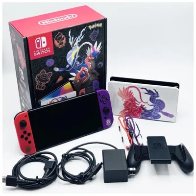 【中古 動作確認済】 Nintendo Switch(有機ELモデル) スカーレット・バイオレットエディション