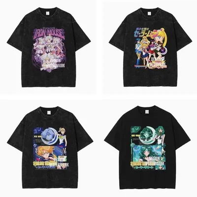 14色 美少女戦士セーラームーン風コスプレセーラー服大人用 キャラクター服夏半袖Tシャツ男女兼用 アニメ 通気 吸汗