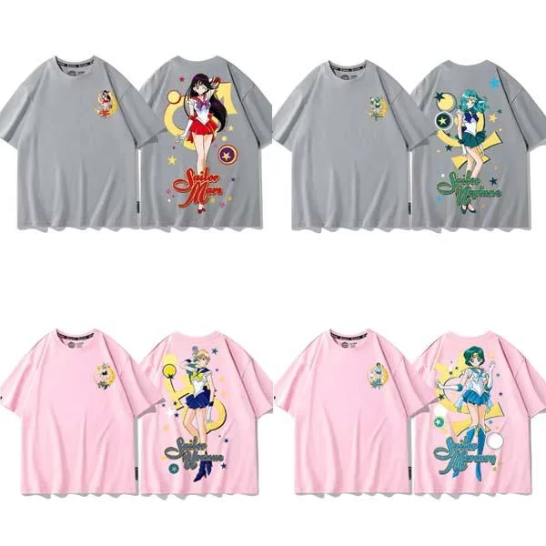 新品 美少女戦士セーラームーン 火野レイ アニメグッズ レディース T シャツ 半袖 メッシュ素材 ゆったりシルエット 夏用 トレンドデザイン