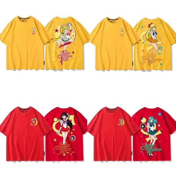 新品 美少女戦士セーラームーン 火野レイ アニメグッズ レディース T シャツ 半袖 メッシュ素材 ゆったりシルエット 夏用 トレンドデザイン