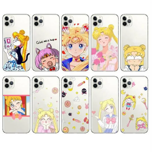 美少女戦士セーラームーン 風 iPhoneケース かわいい カートゥーンソフトケース 落下防止 耐衝撃 多機種対応 キャラクター風 デコケース ガーリー プレゼントTPU