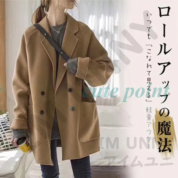 チェスターコート トレンチコート レディース ショートチェスターコート ショート丈コート ジャケット シンプル アウター 大きいサイズ 通勤 通学
