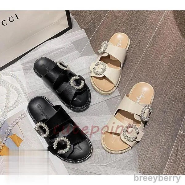 Slippers Sandals Outdoor Women's Thick Sole Flat Sandals Bijou Sandals Comfort Sandals Stylish Lightweight No Pain Flip Flops Shoes