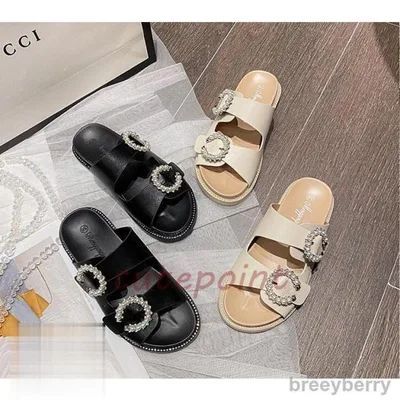 Slippers Sandals Outdoor Women's Thick Sole Flat Sandals Bijou Sandals Comfort Sandals Stylish Lightweight No Pain Flip Flops Shoes
