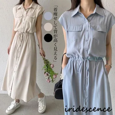 ワンピース ロングワンピース シャツワンピース ロングシャツ ワンピ シャツワンピ ロング マキシ マキシワンピース レディース きれいめ 春 夏