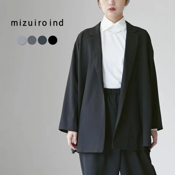 mizuiro ind(ミズイロインド) テーラードシャツ ジャケット / レディース ライトアウター 羽織 軽量 薄手 オケージョン