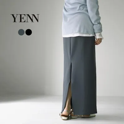 YENN Adjustable Slit Skirt / Long Tight Stretch ADJUST SLIT SKIRT
