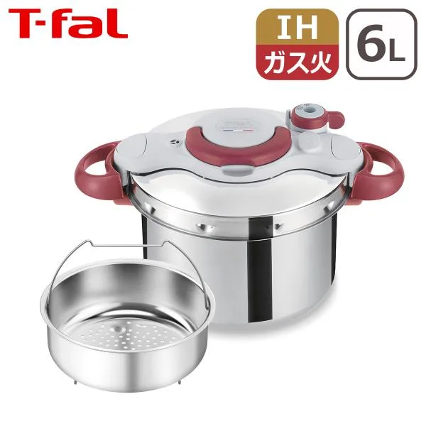 ティファール 圧力鍋 クリプソ ミニット イージー ルビーレッド 6L P4620769 IH対応 ガス ガス火 直火 兼用 T-fal
