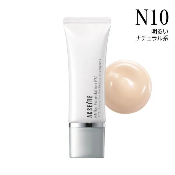 アクセーヌ ミルキィファンデーション PV N10 低刺激メイクアップ リキッドファンデーション 明るい ナチュラル系 国内正規品 ACSEINE 爆買