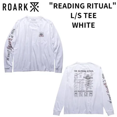 ROARK ロアーク Tシャツ "READING RITUAL" L/S TEE WHITE ロンT メンズ サーフ バイク 旅 新作