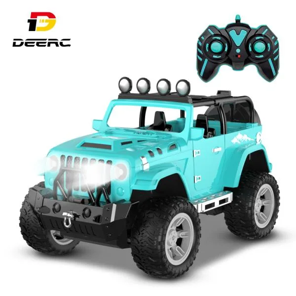 ラジコン ラジコンカー 子供 オフロード DEERC おもちゃ 1/16 ジープ RCカー スプレー機能 2.4GHz 屋内外 LEDライト 誕生日 クリスマス プレゼント DE86