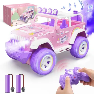 DE86-P ラジコンカー こども向け おもちゃ 1/16 オフロード ジープ RCカー スプレー機能 耐衝撃 トリム機能 操作時間50分 2.4GHz 滑り止めタイヤ