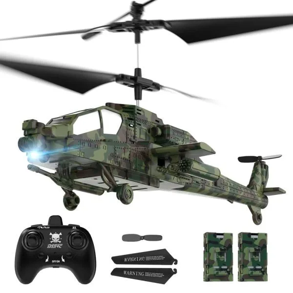 DEERC ラジコン ヘリコプター 室内 プラモデル rcヘリコプター 武装ヘリコプター 小型 初心者向け 2.4GHz 飛行機 子供 男の子 誕生日 プレゼント 技適認証済み